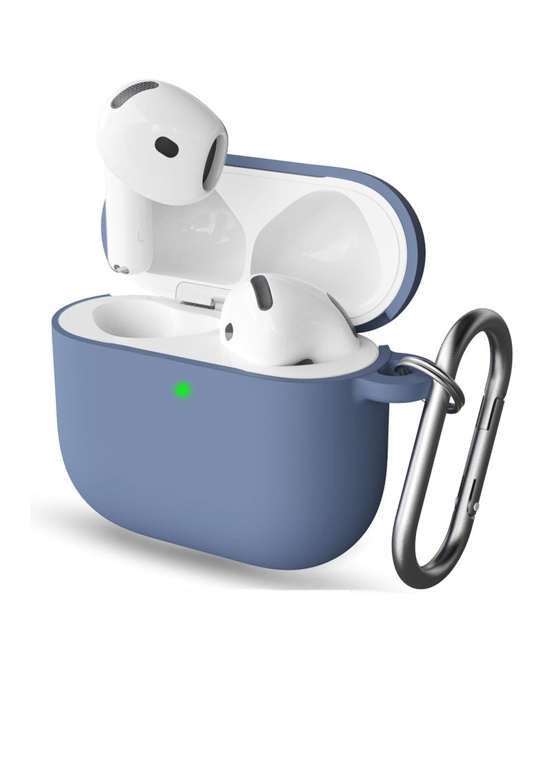 FOCUS - AirPods 4th Generation Case Silicone Cover 2024 Soft Silicone Shock-Absorbing for AirPods 4 Case with Keychain Purple - Image 1
