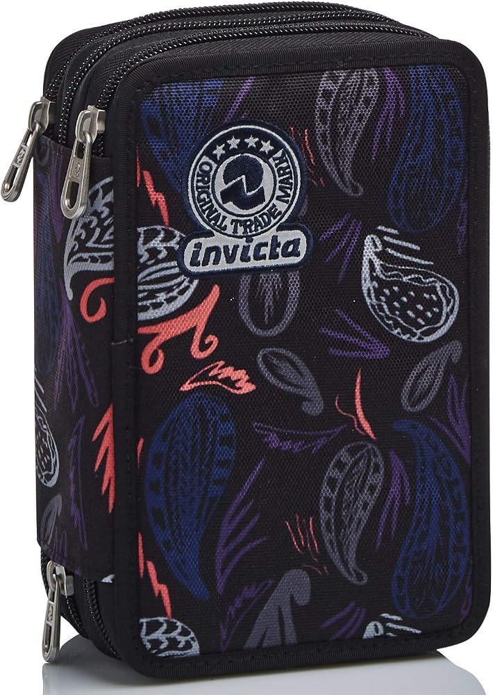 Invicta Pencil Case 3 Compartments, Complete with Pencils, Pens, Markers … Elementary School, Girls and Girls