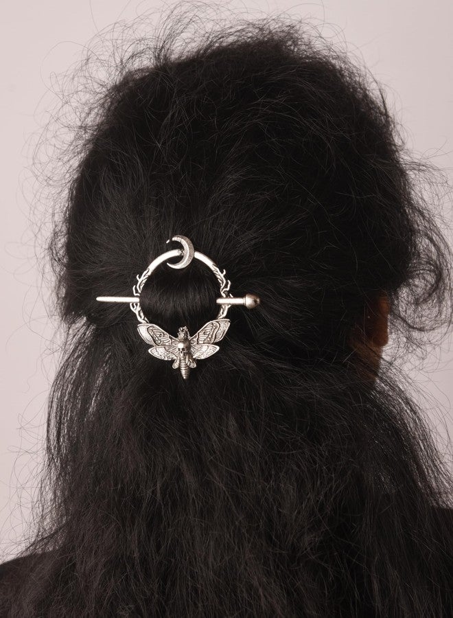 HAQUIL Crescent Moon Moth Hairpin Gothic Hairpin with Trendy Design - Image 3