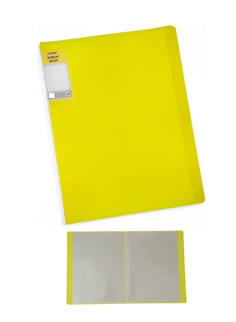 Maxi 1-Piece Display Book 40 Pockets Flourescent Yellow Cover - Image 1
