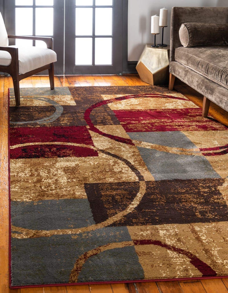 Unique Loom Barista Collection Area Rug - Kouillou (3' 1" x 5' 3" Rectangle, Multi/ Brown) - Image 1