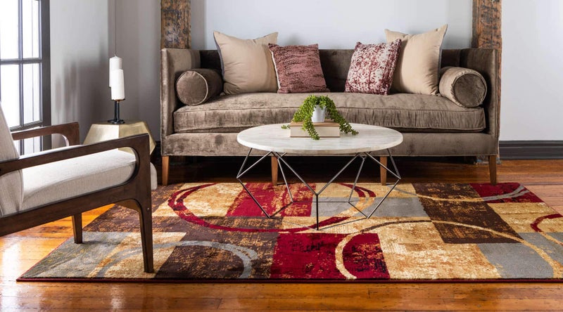 Unique Loom Barista Collection Area Rug - Kouillou (3' 1" x 5' 3" Rectangle, Multi/ Brown) - Image 3