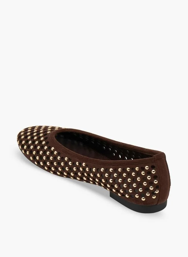 Flora Bella By Shoexpress BROWN Women Embellished Ballerina Shoes for Women | Best Price UAE