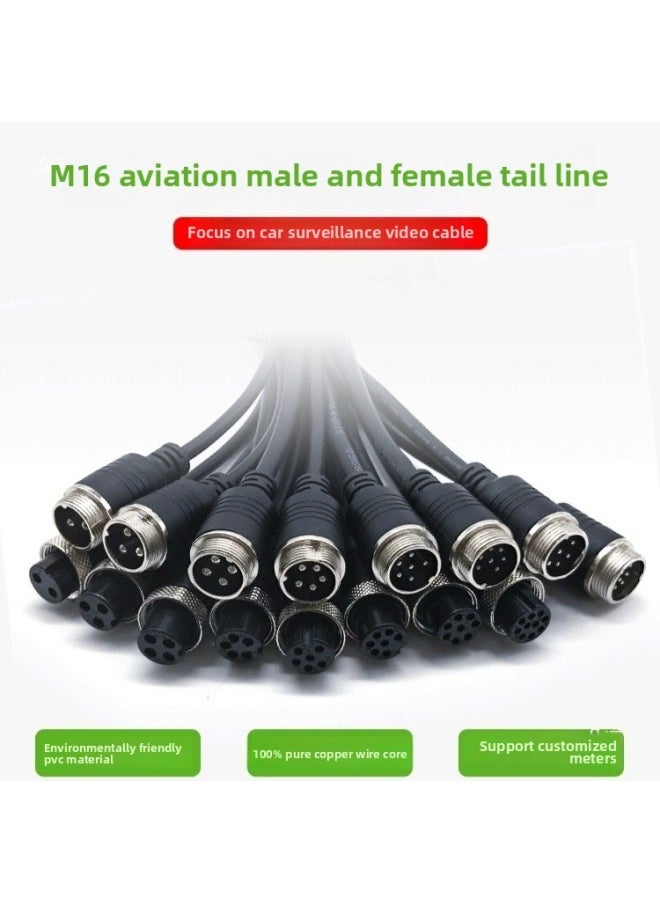 GX16 Aviation Plug Connection Line With Line GX16 Single/double Male And Female Plug Extension Line Integrated Injection Molding-Color:1m -3 Core-double Head, One Male And One Female