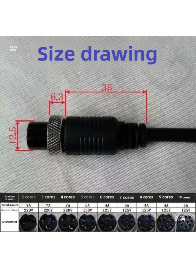 GX16 Aviation Plug Connection Line With Line GX16 Single/double Male And Female Plug Extension Line Integrated Injection Molding-Color:1m -3 Core-double Head, One Male And One Female