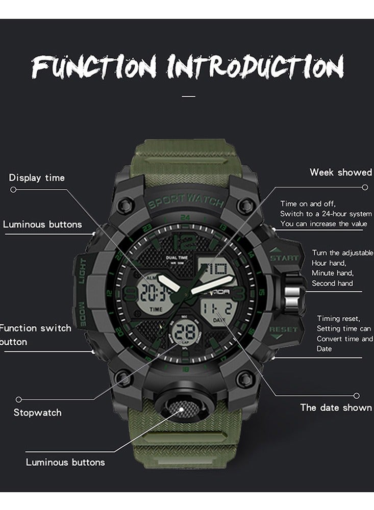 SANDA Top Brand Sports Men's Watches Quartz Watch Man Waterproof Wristwatch for Men Clock 6030 - Image 3