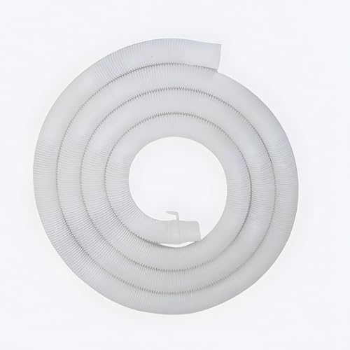 KI Bath Fittings 4 Meter Washing Machine Waste Water Drain Pipe | PVC Outlet Hose Extension | Flexible & Leak Resistant (White) - Image 1