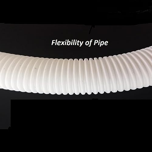 KI Bath Fittings 4 Meter Washing Machine Waste Water Drain Pipe | PVC Outlet Hose Extension | Flexible & Leak Resistant (White) - Image 5