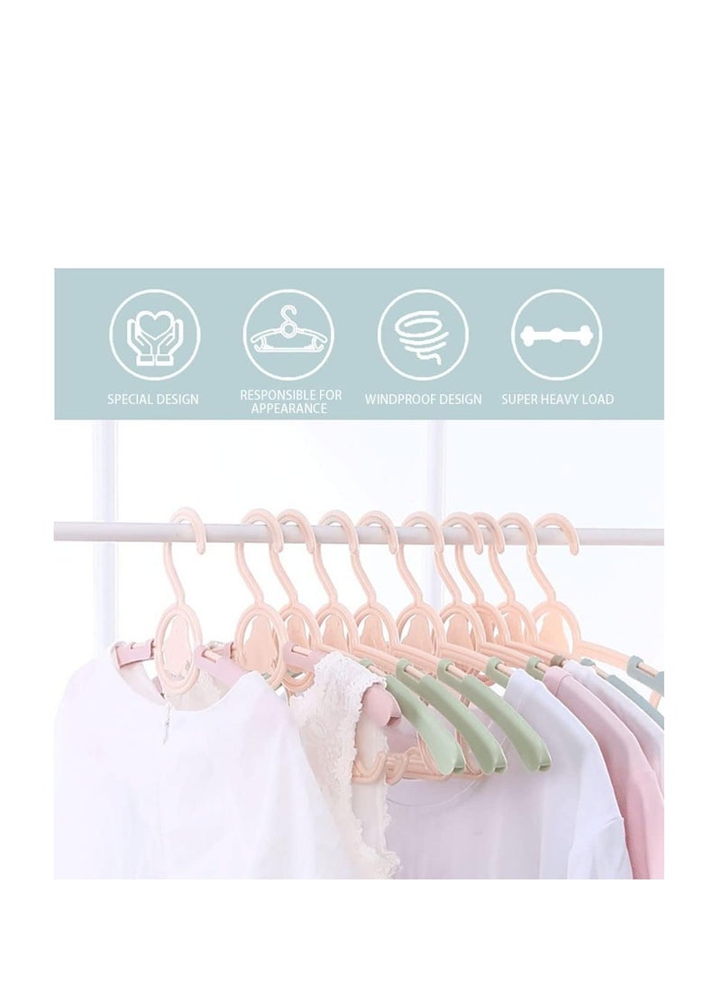 Baby Clothes Hangers, Extendable Baby Hangers, Adjustable Infant and Toddler Hangers, Non-Slip Clothes Hangers for Children Kids Infants Coat Pant Hanger, 10PCS (Coffee) - Image 2