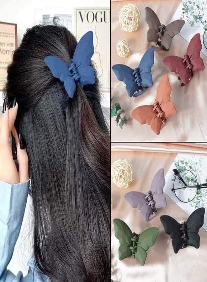 RHOSYN HAIR ACCESSORIES 6 Pieces Hair Claw Clips, Small Medium Matte Glossy Color Butterfly Barrettes For Thick Thin Long Hair, Tight Strong Grip Clutchers For Women,Girls Accessories - Image 5