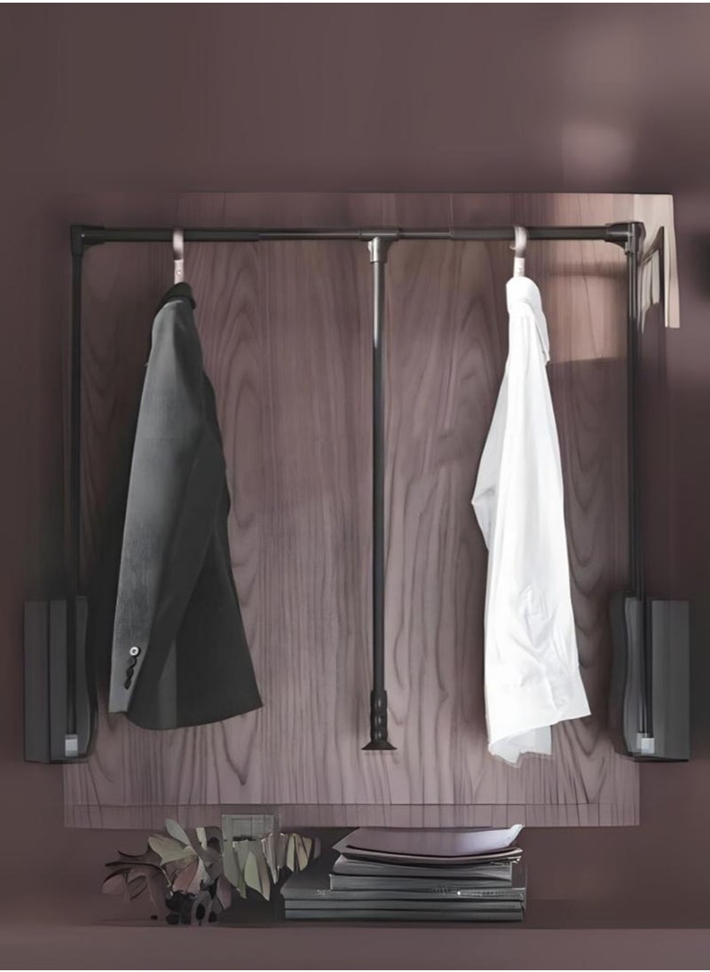 eurocliq - Adjustable Closet Hanging Rod Single Rail Garment Wardrobes Bedroom Furniture Home Closet Clothes Storage Rack Telescopic - Image 1