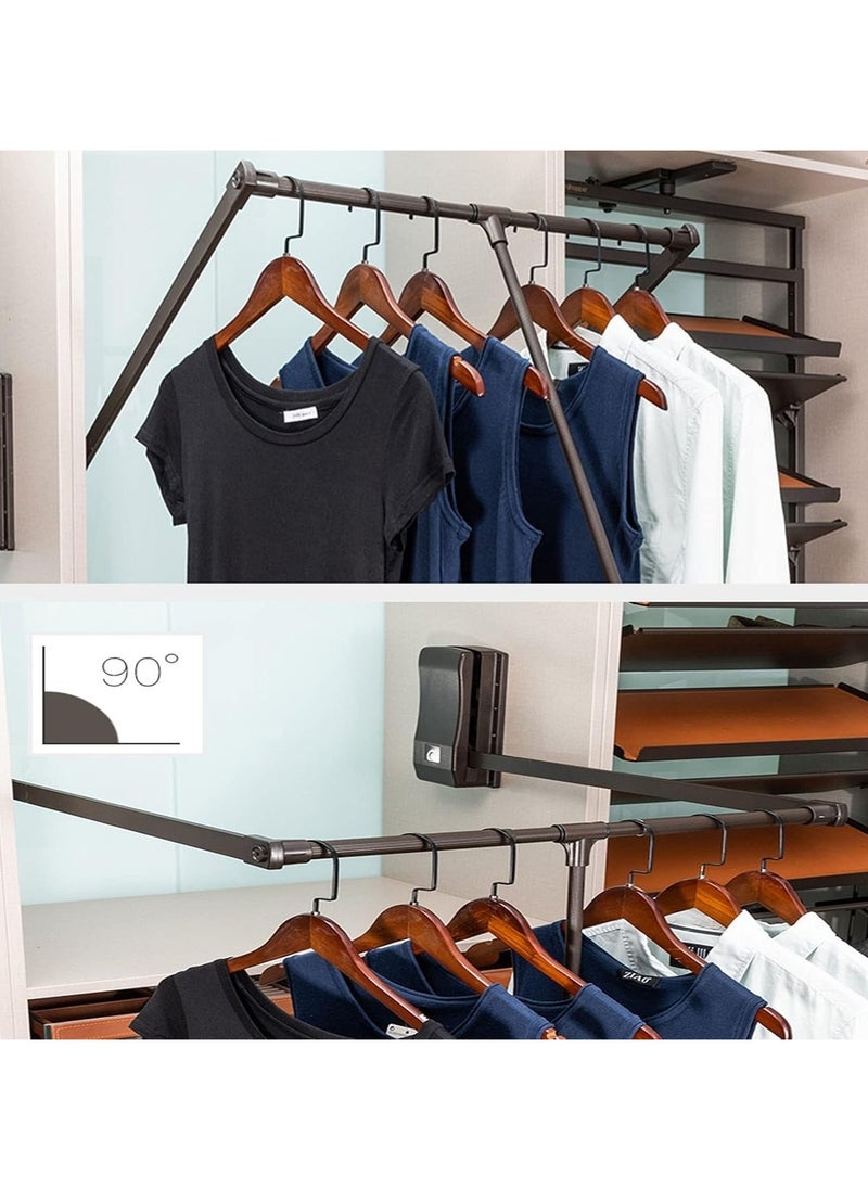 eurocliq - Adjustable Closet Hanging Rod Single Rail Garment Wardrobes Bedroom Furniture Home Closet Clothes Storage Rack Telescopic - Image 1