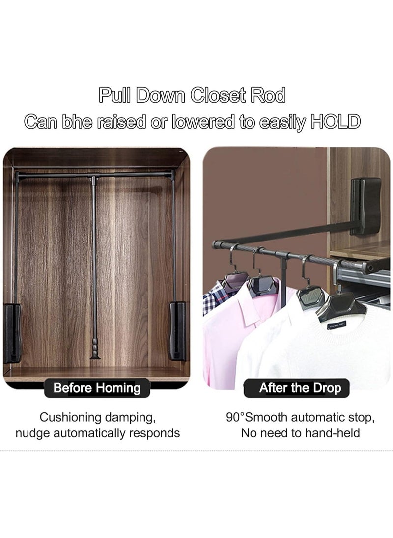 eurocliq - Adjustable Closet Hanging Rod Single Rail Garment Wardrobes Bedroom Furniture Home Closet Clothes Storage Rack Telescopic - Image 1