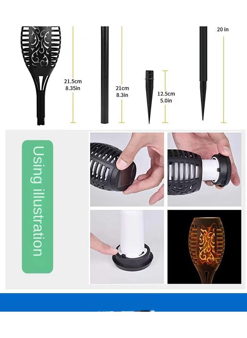 SYOSI 6-Pieces Solar Torch Lights With Flickering Flame Fire Effect Garden Light Auto On OR Off Dust To Dawn Outdoor Waterproof Landscape Decoration Solar Powered Security Torch Light - Image 3