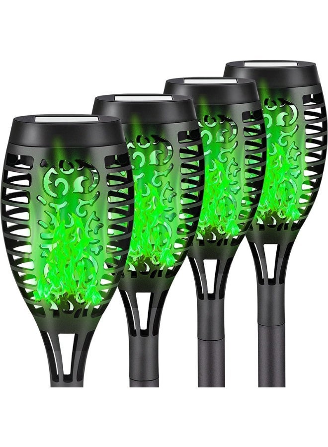 SYOSI 6-Pieces Solar Torch Lights With Flickering Flame Fire Effect Garden Light Auto On OR Off Dust To Dawn Outdoor Waterproof Landscape Decoration Solar Powered Security Torch Light - Image 1