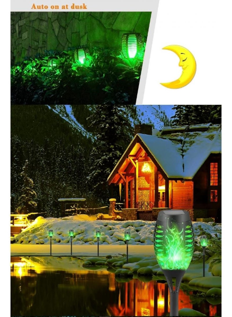 SYOSI 6-Pieces Solar Torch Lights With Flickering Flame Fire Effect Garden Light Auto On OR Off Dust To Dawn Outdoor Waterproof Landscape Decoration Solar Powered Security Torch Light - Image 2
