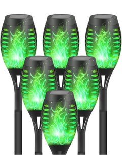 SYOSI 6-Pieces Solar Torch Lights With Flickering Flame Fire Effect Garden Light Auto On OR Off Dust To Dawn Outdoor Waterproof Landscape Decoration Solar Powered Security Torch Light  - Image 1