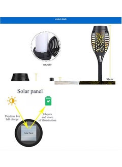 SYOSI 6-Pieces Solar Torch Lights With Flickering Flame Fire Effect Garden Light Auto On OR Off Dust To Dawn Outdoor Waterproof Landscape Decoration Solar Powered Security Torch Light  - Image 4