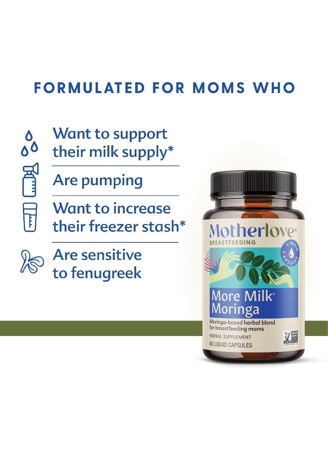 Motherlove - More Milk Moringa Fenugreek-Free Herbal Lactation Supplement, 120 Capsules - Image 1