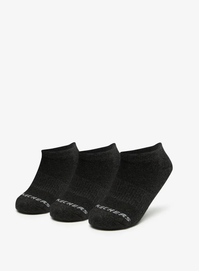 SKECHERS Unisex 1/2 Terry No Show Sports Socks - Sports Socks - Set of 3, S111102B-010