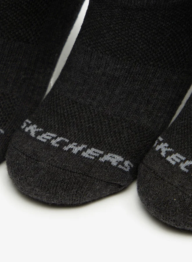SKECHERS Unisex 1/2 Terry No Show Sports Socks - Sports Socks - Set of 3, S111102B-010