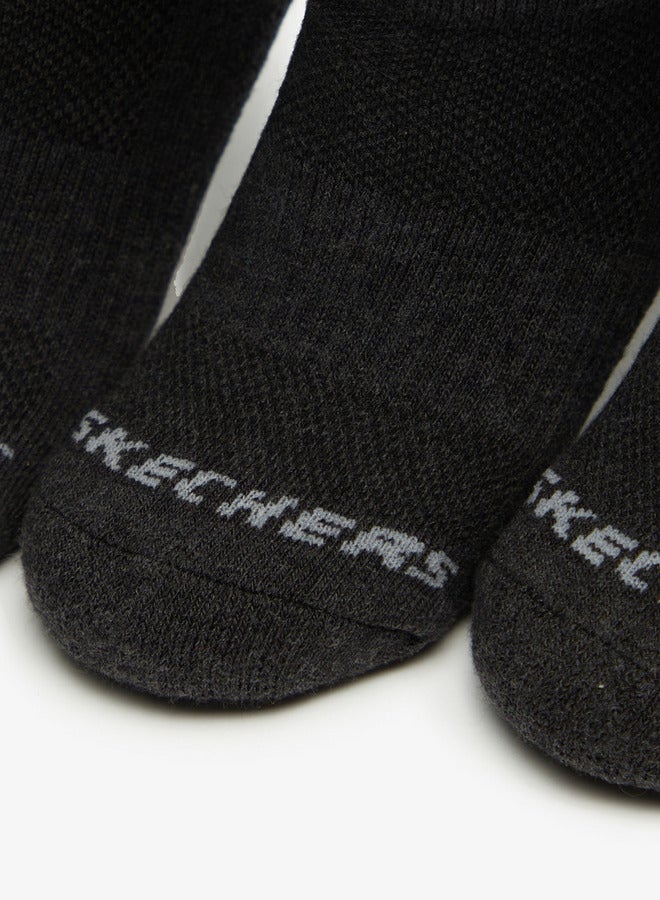 SKECHERS Unisex 1/2 Terry No Show Sports Socks - Sports Socks - Set of 3, S111102B-010 - Image 2