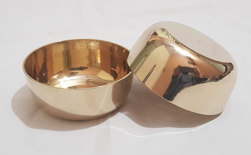 Pure Source India Kansa/Bronze Solid Bowl - 150 Ml, 2 Piece, Gold - Image 3