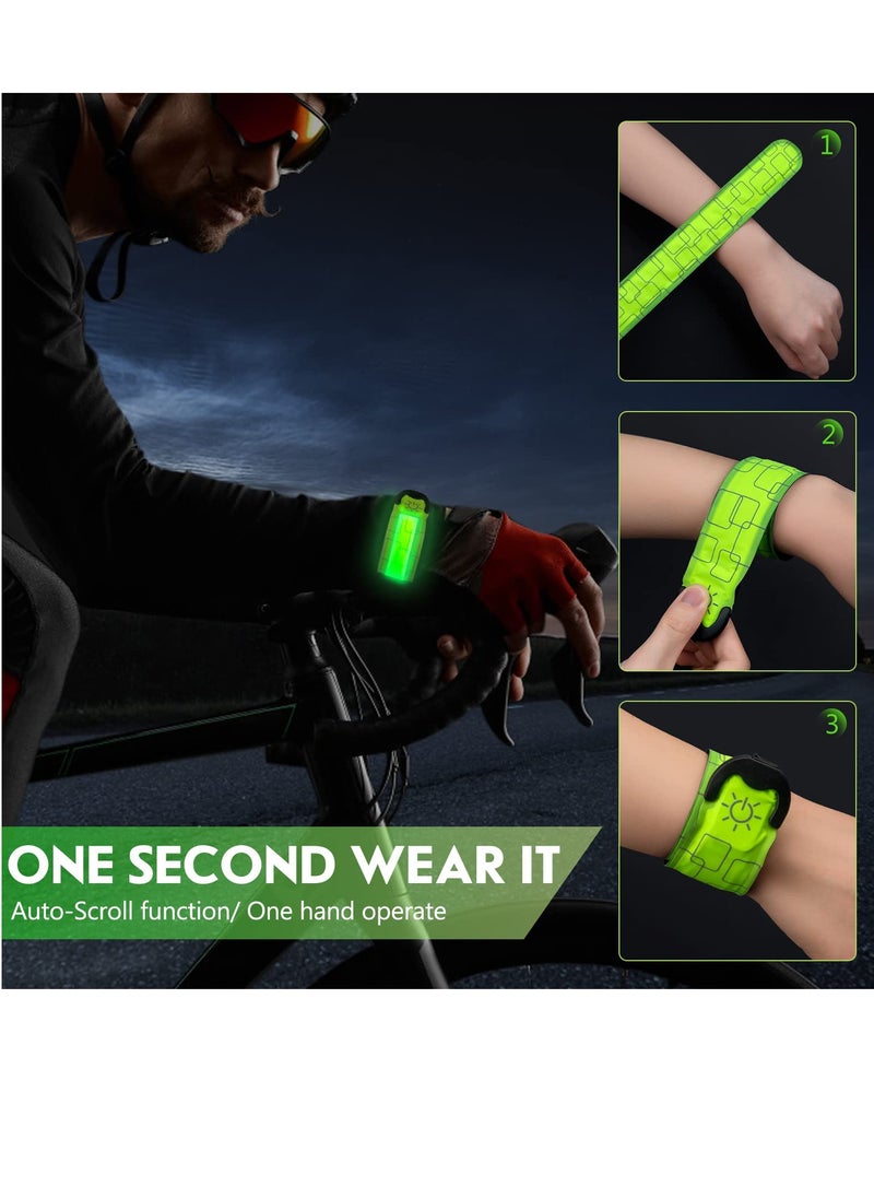 Excefore 2 Pack Rechargeable LED Armbands for Running, Reflective High Visibility Light-Up Bands, USB Rechargeable Glow Bracelet Safety Wristbands for Runners, Bikers, Walkers, Pet Owners (Green)  - Image 4