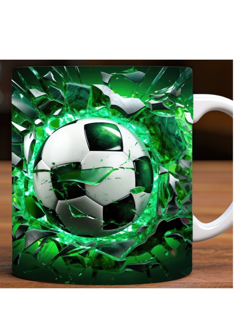 إم إي سي كوب قهوة سيراميك مطبوع كرة قدم 11 أونصة - Image 1