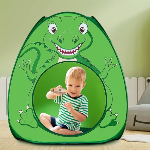 Lucky castle Kids Play Tent Lucky Castle Pop Up Tent for Kid Cute Tent for Boys and Girls Indoor Outdoor Play Tent with Storage Bag Perfect Kids GiftGreen Dinosaur - Image 5