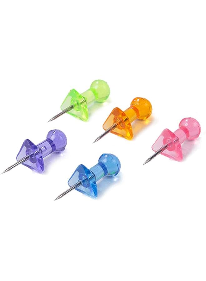 Deli E0030 Transparent Colored Push Pin 100 Pack Multicolor - Image 2