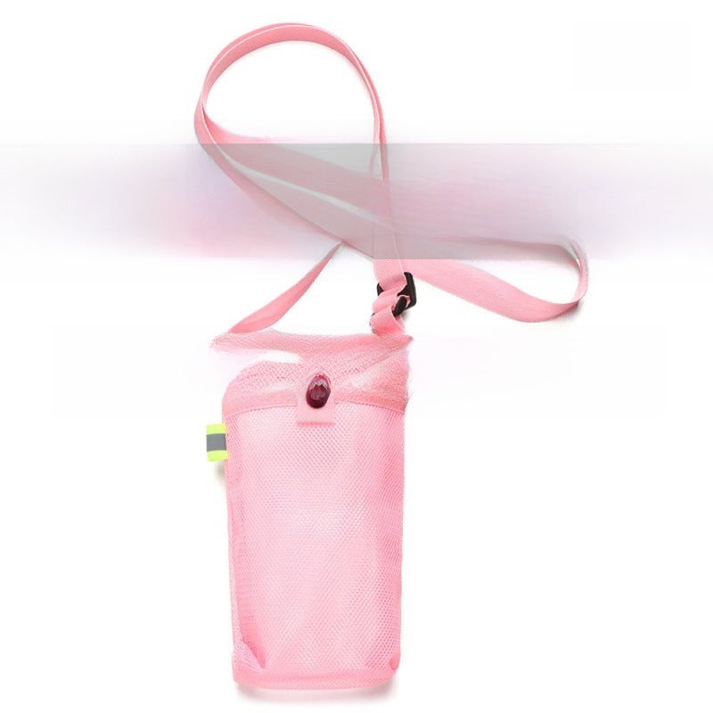 Insulated Cup Sleeve Mesh Pouch Pink Medium 