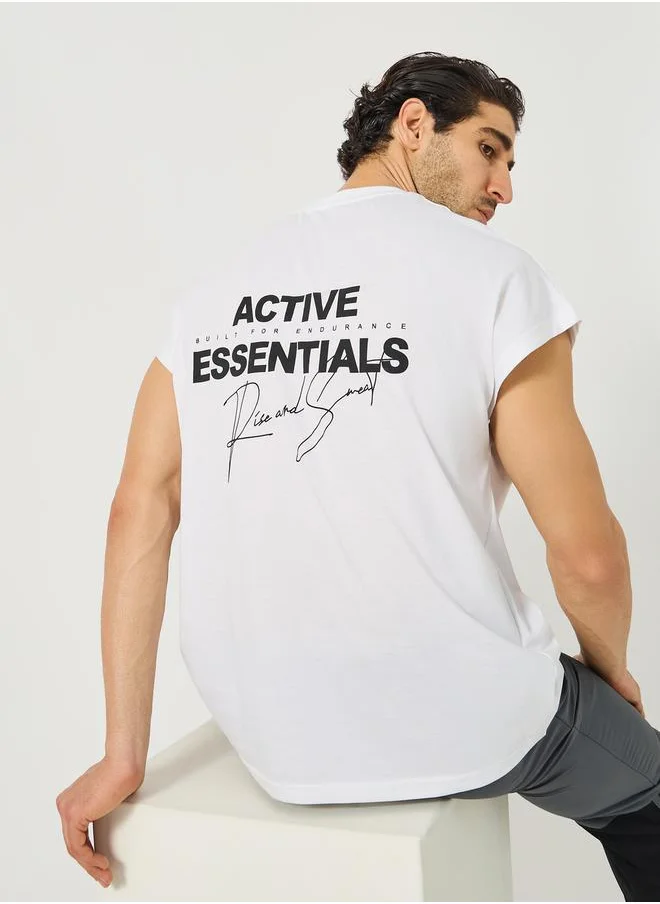 ستايلي Slogan Print Oversized Training T-Shirt