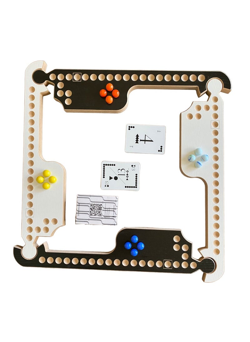 جاكارو جوكر لعبة جاكاروا للوحة لـ 3 إلى 8 لاعبين مع كرات زجاجية وبطاقات لعب. - Image 3