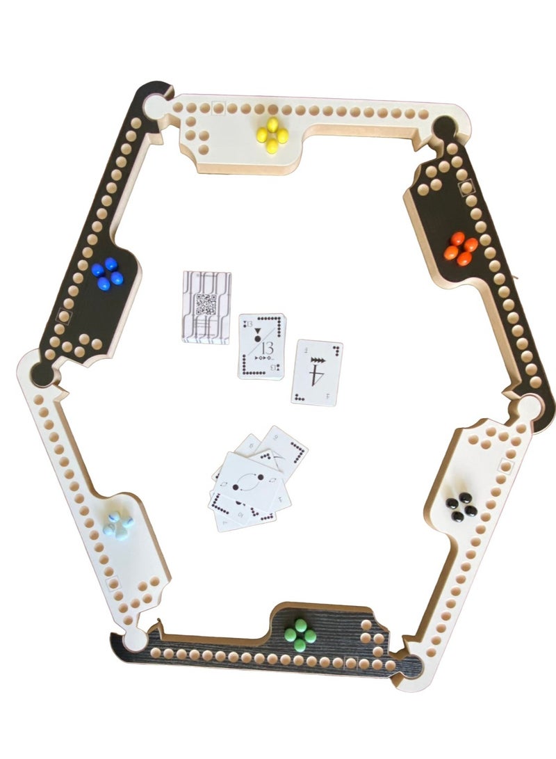 جاكارو جوكر لعبة جاكاروا للوحة لـ 3 إلى 8 لاعبين مع كرات زجاجية وبطاقات لعب. - Image 4