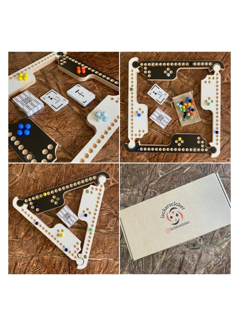 جاكارو جوكر لعبة جاكاروا للوحة لـ 3 إلى 8 لاعبين مع كرات زجاجية وبطاقات لعب. - Image 1