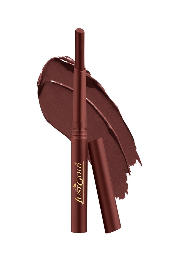 Just Gold Long Lasting Matte Finish Creamy matte lipstick with nourishment of vitamin E and Aloe vera L05 Brown Café - Image 1