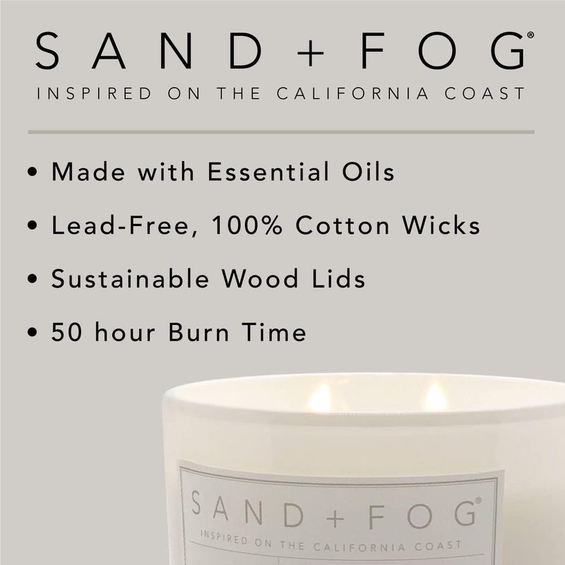 Sand + Fog Scented Candles - Vanilla Tobacco - Additional Scents and Sizes - 3 Wicks 100% Cotton Lead-Free - Luxury Air Freshening Jar Candles - Perfect Home Decor - 21 oz - Image 5