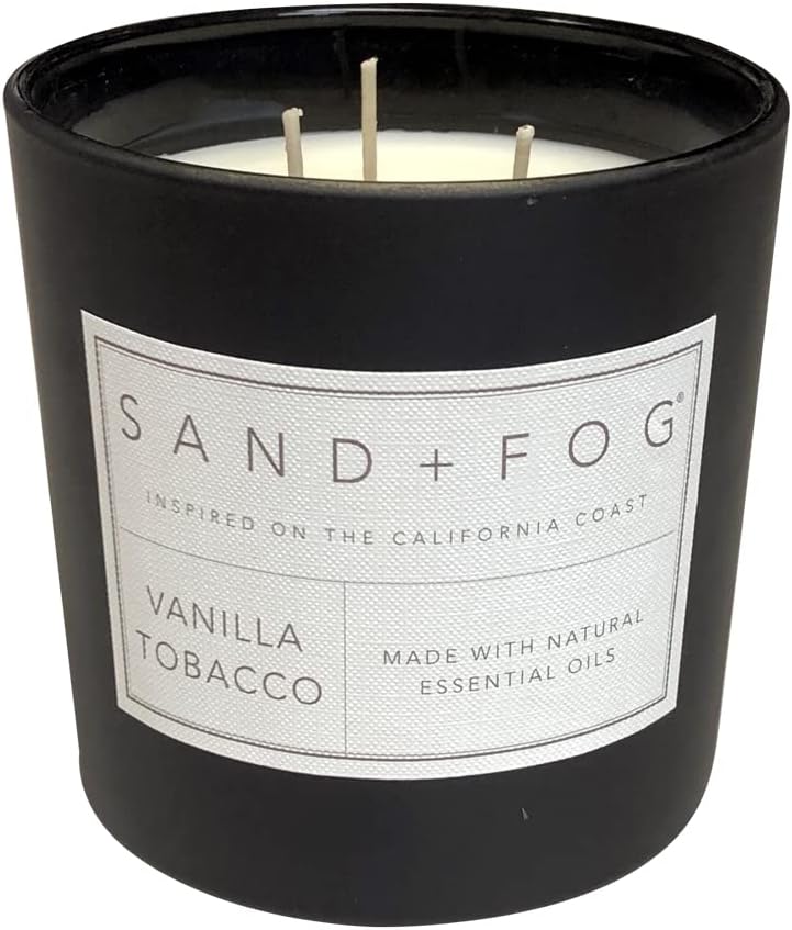 Sand + Fog Scented Candles - Vanilla Tobacco - Additional Scents and Sizes - 3 Wicks 100% Cotton Lead-Free - Luxury Air Freshening Jar Candles - Perfect Home Decor - 21 oz - Image 2