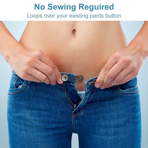 KUNTAERY 6PCS Button Extenders for Jeans, Pants Waistband Expanders, Instant Waist Extender Buttons for Women and Men, No Sew Jeans Waist Extension 1.1-1.8 Inches - Image 5