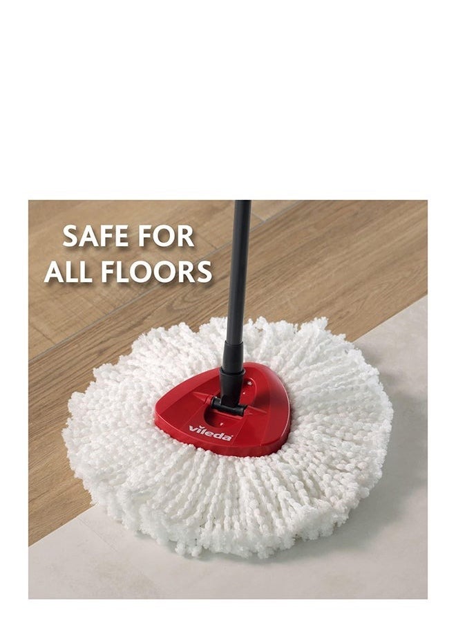 Vileda - Vileda Turbo Smart 100% Microfibre refill | pack of 1| suitable for all Vileda Spin Mops System | for hard floor surfaces | Classic | White White - Image 1
