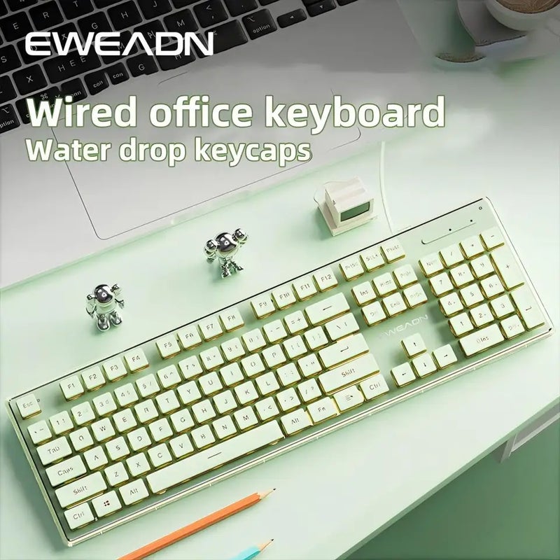 Eweadn V3 Wired Membrane Gaming Keyboard, 104 Keys Full Size, All-Metal Panel, for Gaming and Office, Desktop, Laptop - Image 5
