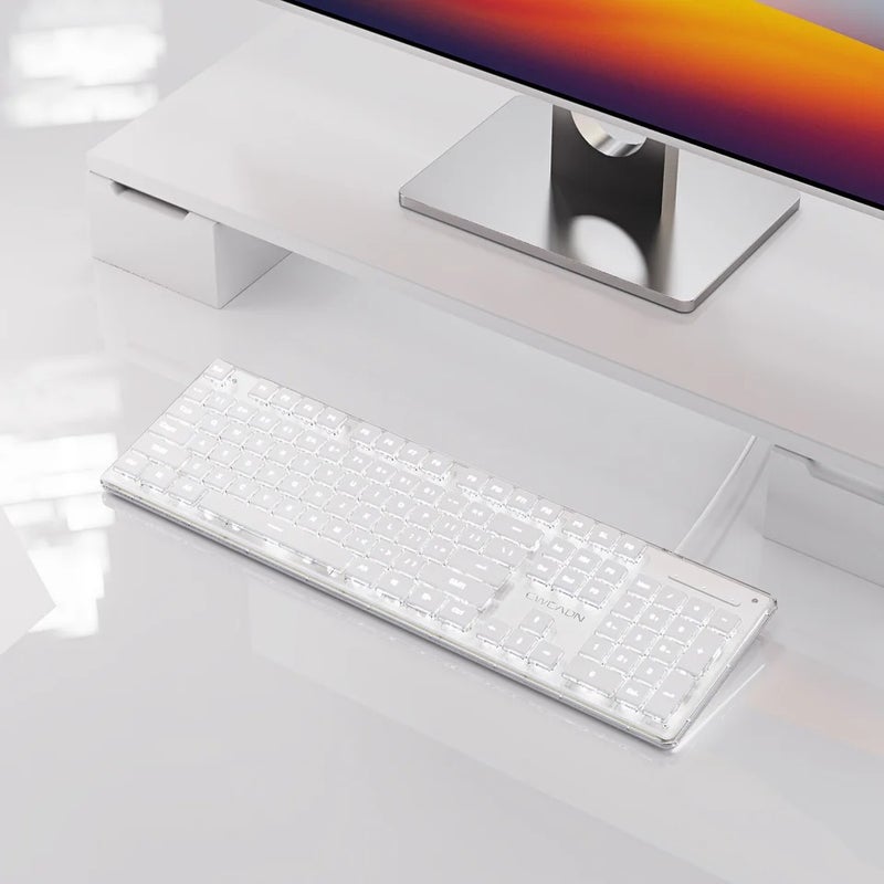 Eweadn V3 Wired Membrane Gaming Keyboard, 104 Keys Full Size, All-Metal Panel, for Gaming and Office, Desktop, Laptop - Image 3