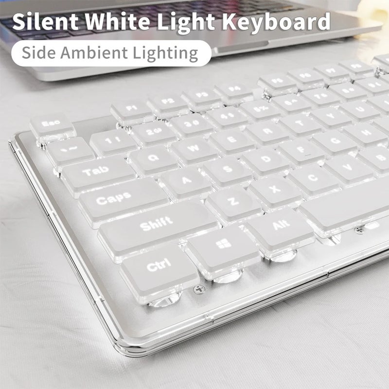 Eweadn V3 Wired Membrane Gaming Keyboard, 104 Keys Full Size, All-Metal Panel, for Gaming and Office, Desktop, Laptop - Image 2