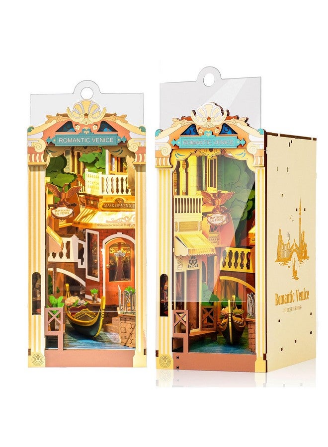 Rolife Rolife DIY Book Nook Kits for Adults 3D Wooden Puzzle-Bookshelf Insert Booknook-Miniature Kit-Gifts for Boys Girls (Romantic Venice) - Image 1