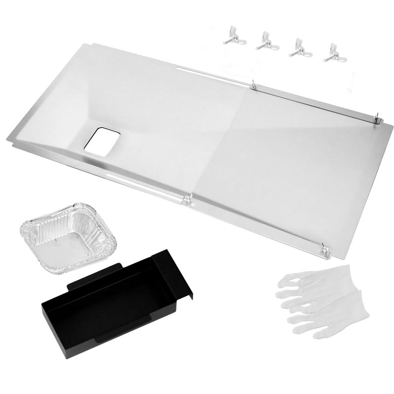 Adjustable Grease Tray with Catch Pan for Nexgrill 7200888s 7200888n 7200830h Charbroil Dynaglo Kenmore BHG Grill Master Backyard Expert Gas Grill Universal Drip Pan for Most 3456 Burner