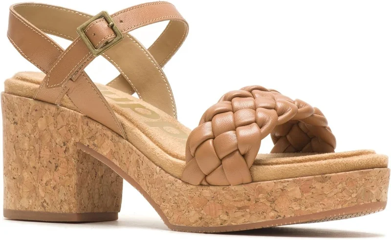 Hush Puppies HUSH PUPPIES Black Leather Platform Sandals