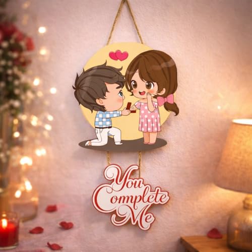 CraftVatika Valentine Gifts for Girlfriend Husband Boyfriend Wife, Love Couple Wall Hanging Decor Gift for Woman, Wall Decoration Items, Hanging Love Couple Gifts Items for Women, Birthday Gift - Image 1