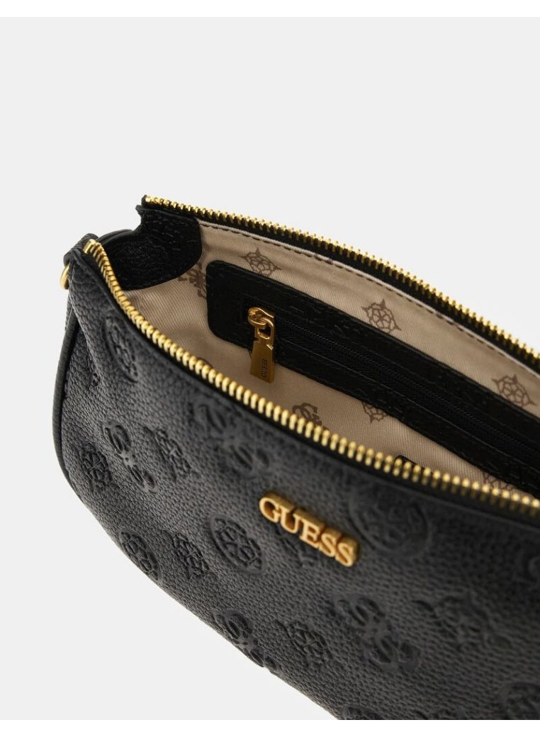 GUESS Izzy 4G Peony logo mini crossbody bag - Black - Image 4