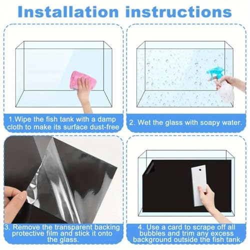 VAYINATO® 2 x 4 Feet Aquarium Fish Tank Black Background Sticker Poster | Adhesive Design | Easy to Attach The Decoration Paper to Aquarium Fish Tank By Petzlifeworld - Image 5
